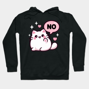 Cute Lovely Pink Kitten Saying No Hoodie